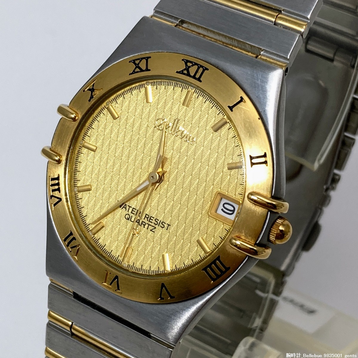 【未使用 / 即決 / 送料230円】 Bellebue ベルビュー 9835001 オールステンレス メンズ腕時計 No.20710-2M拍卖