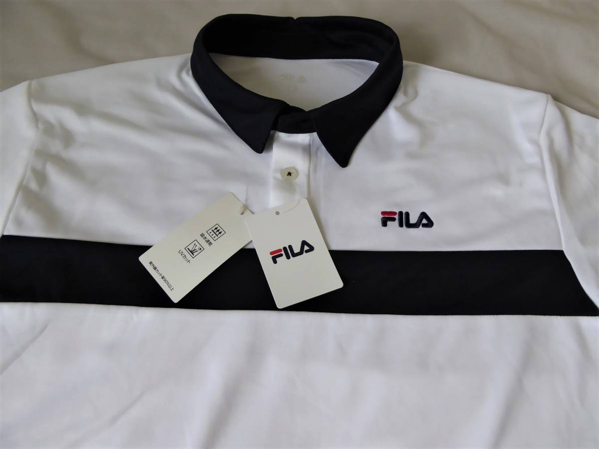 FILA GOLF フィラ ゴルフ 吸汗速乾 UVカット ストレッチ 半袖ポロシャツ O 白拍卖