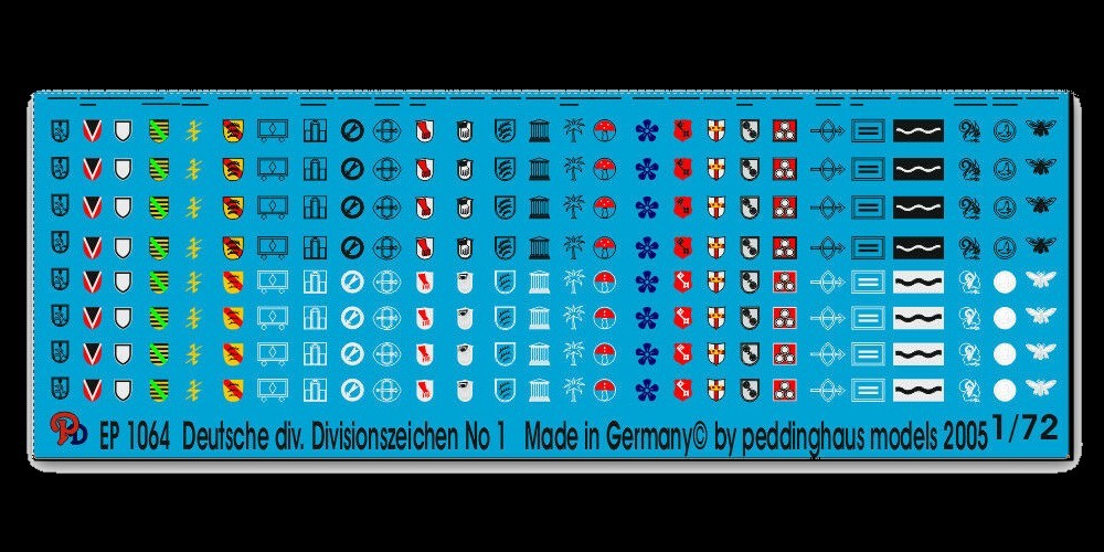 ●デカール1/72 ドイツ師団マーク ドイツ製72-1064 【即決・送料無料!】【匿名発送!】拍卖