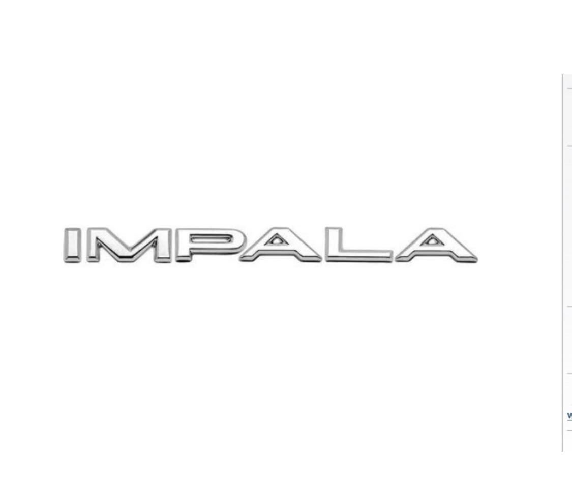 1964シボレーインパラクォーターインパラレター片側分セット。インパラレター インパラクォーターエンブレム インパラエンブレム拍卖