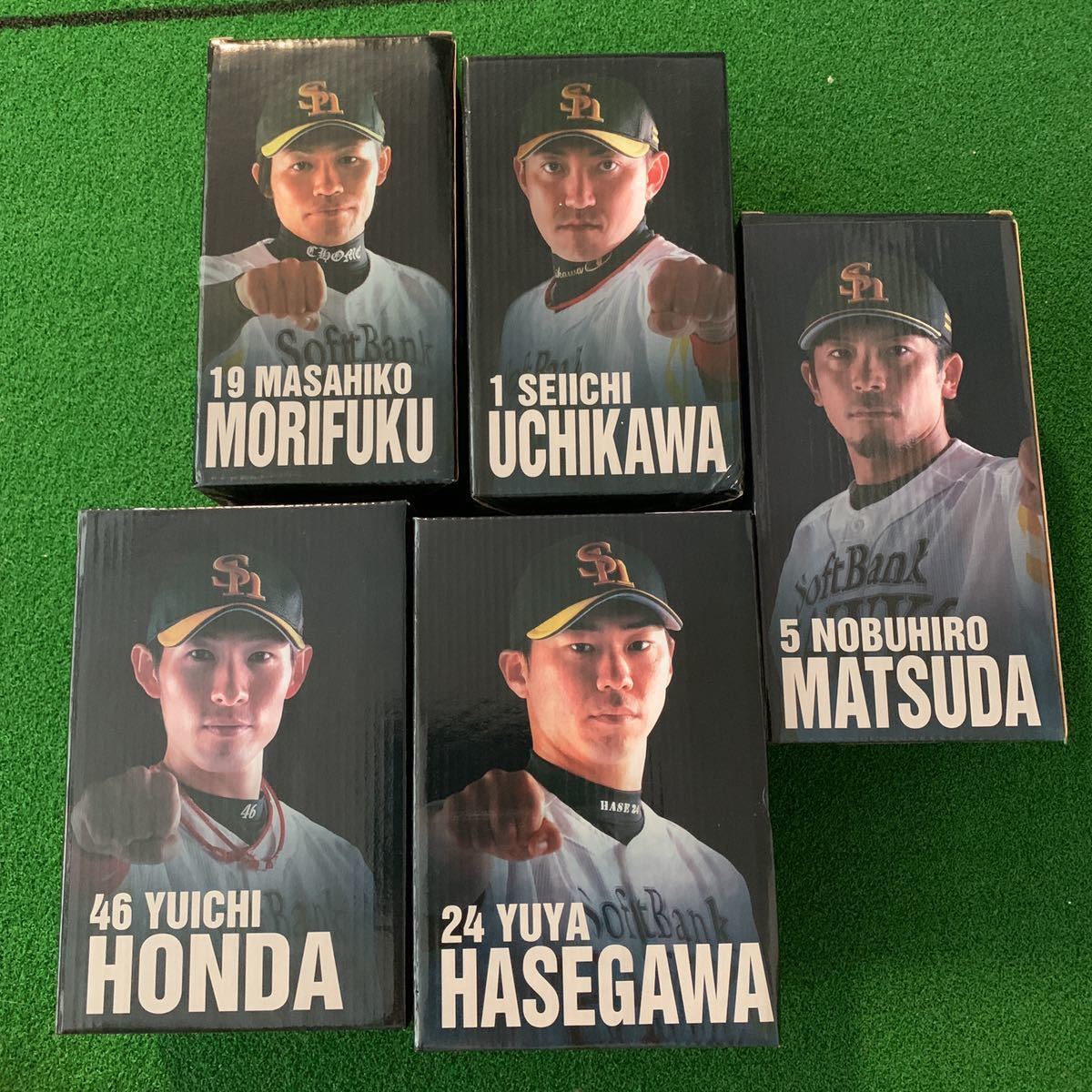2014福岡ソフトバンクホークス福岡ソフトバンクホークス松田宣浩、内川聖一、本多雄一、長谷川勇也、森福允彦選手のバブルヘッド人形 5個拍卖