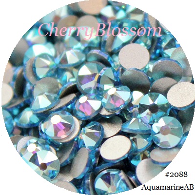 ss12*500粒*アクアマリンオーロラ(アクアマリンAB)*#2088*スワロ*ネイル*デコ*ハンドメイドアクセサリーに*スワロフスキー拍卖