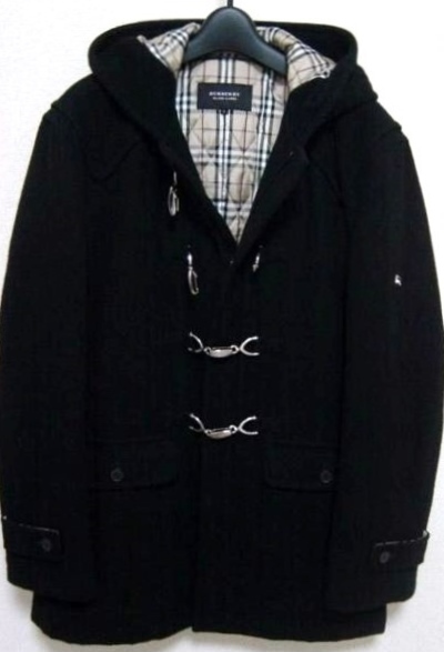 サイズ L 限定 BURBERRY BLACK LABEL メタルフック ダッフル コート 黒トレンチ レザー ダウン ジャケット LL バーバリー ブラックレーベル拍卖