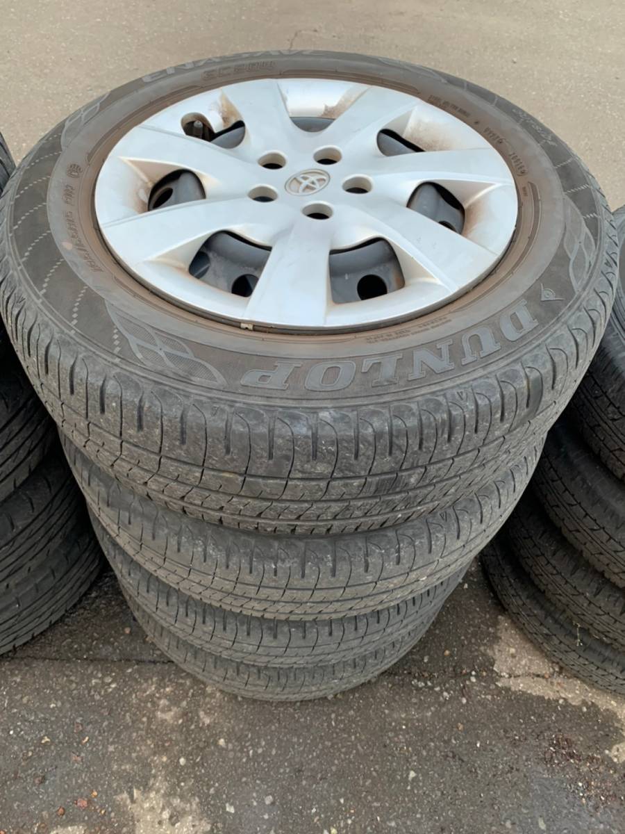 Y718 195/65R15 DUNLOP ダンロップ 2018年 PCD100 5H 6J 4本セット キャップ付き TOYOTA トヨタ拍卖