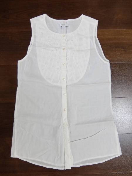 高級自然綿ノースリーブシャツXXS美品拍卖