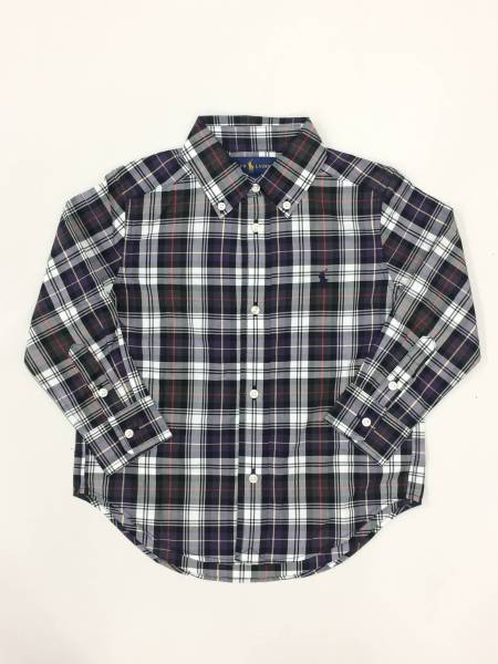 新品 9008 ボーイズ 3/3Tサイズ シャツ チェック 子供用 polo ralph lauren ポロ ラルフ ローレン 長袖拍卖
