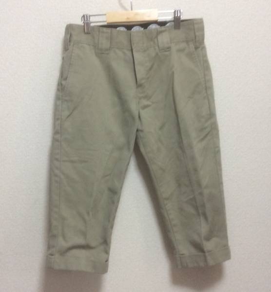 Dickies ハーフパンツ カーキベージュ 28 ダブル 裾 レア ディッキーズ拍卖