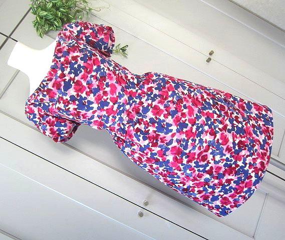 エフデ ワンピース ノーカラー プリント ドレープ ギャザー 日本製 拍卖