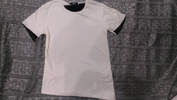 grosso 切り替え モノトーン デザイン Tシャツ アシンメトリー XL 細身拍卖