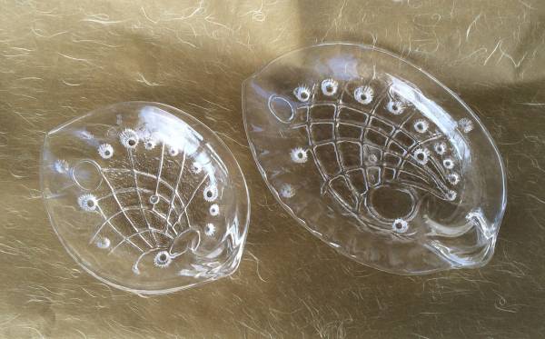 透明あわび盛皿尺・8寸2枚組 アクリル樹脂 パーティー皿 盛鉢 寿司刺身宴会盛器拍卖