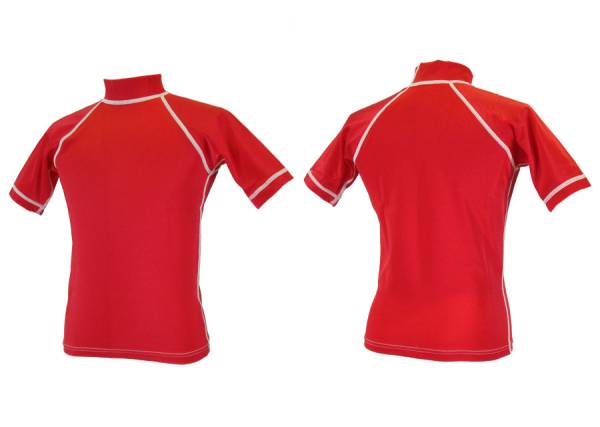 【フェイサー】国産子供用ラッシュガード 半袖 ◆レッド拍卖