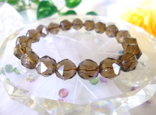 ★5月31日の誕生日石★大地のエネルギー★波動吸収★邪気払い★高品質AAA☆スモーキークォーツ☆スターカット★10mm★16cm★拍卖