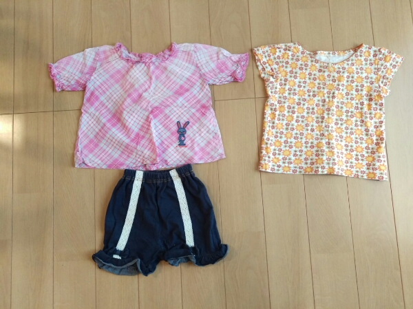 90サイズブランド入りセットアップ★KP ティンカーベル★チュニックスモックTシャツ半ズボン拍卖