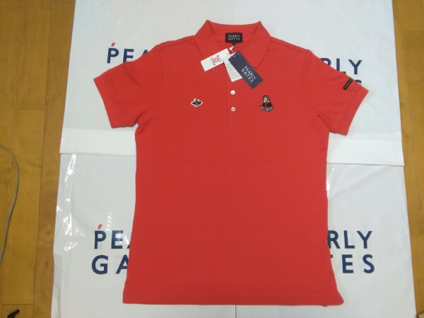 正規品 日本製 識別タグ付き パーリーゲイツ 赤色 ベートーベン 鹿の子ポロシャツ サイズ4拍卖
