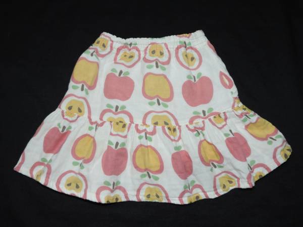 ☆エフオーキッズのりんごプリントコットンスカート☆90センチ☆拍卖