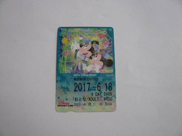 ディズニー リゾートライン 1DAYパス 七夕 未使用拍卖