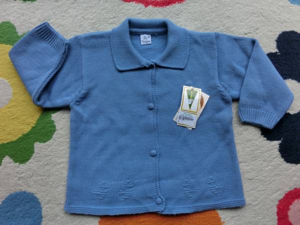 【国内発送】新品タグ付スペイン カーディガン くすみ水色 24M90拍卖