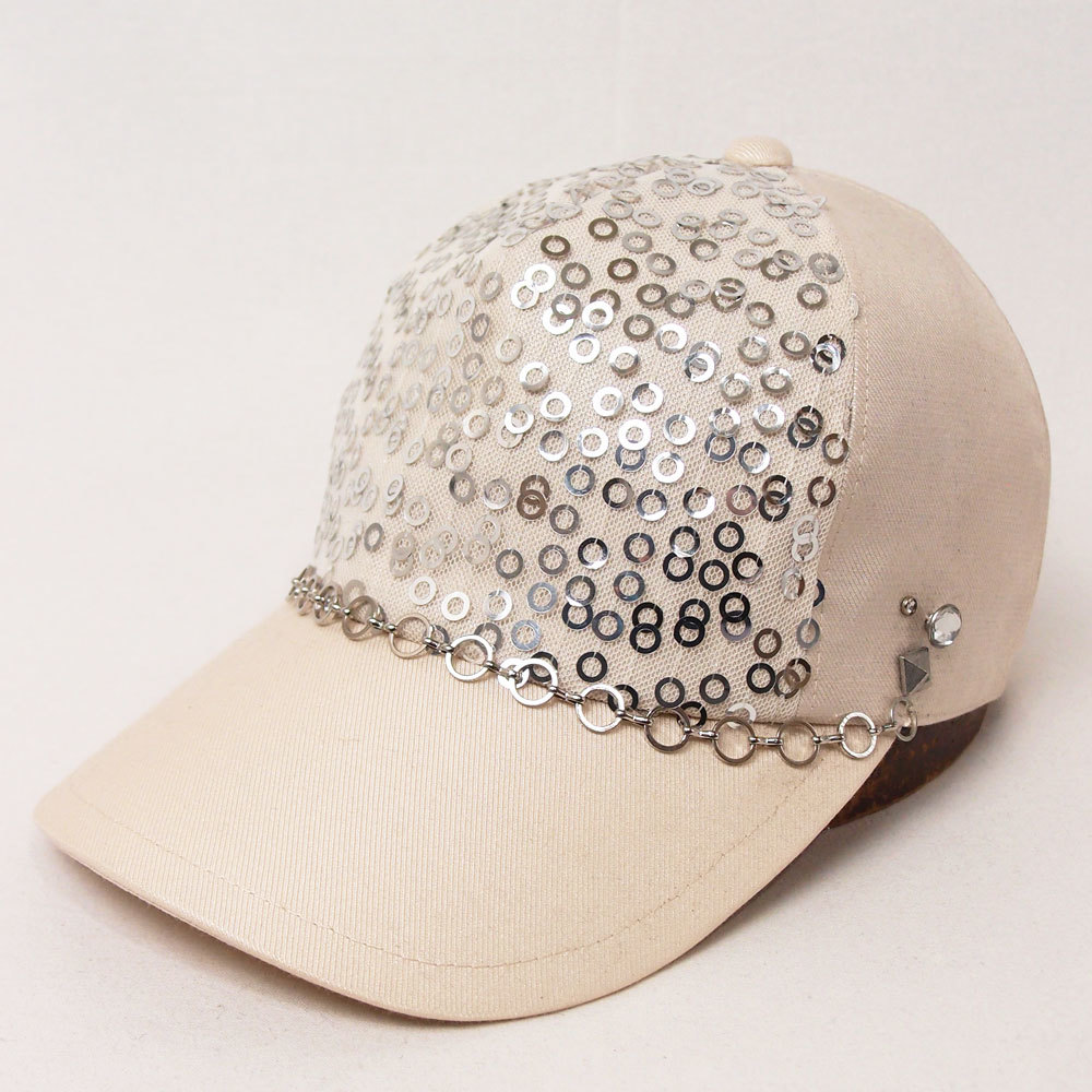 スパンコールキャップ ホワイト フリーサイズ拍卖