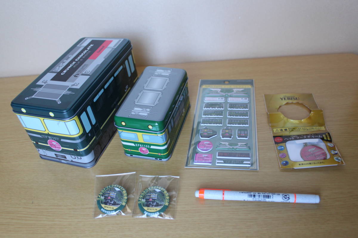 2-8 ●鉄道グッズ● 【トワイライトエクスプレス】「缶バッジ」「シール」「お菓子の空き缶」「ヘッドマークチャーム」拍卖