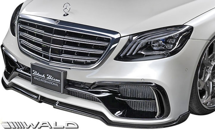 【M's】W222 BENZ Sクラス 後期 (2017y-) WALD BLACK BISON フロントバンパースポイラー//FRP製 ヴァルド エアロ フロントバンパー拍卖