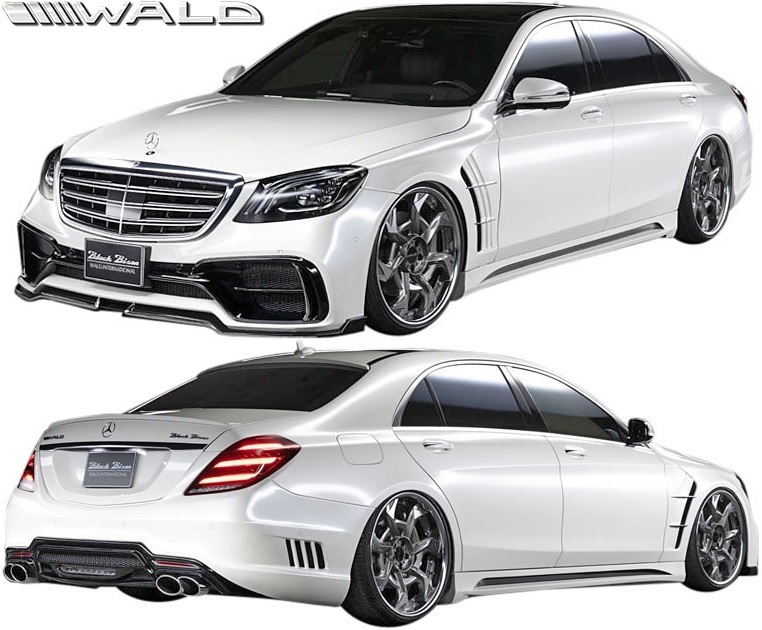 【M's】W222 Sクラス 後期 ロング用 (2017y-) WALD BLACK BISON エアロ 3点キット//FRP製 メルセデスベンツ ヴァルド ※ショート加工必須拍卖
