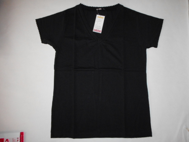 ☆新品 半袖V首Tシャツ L (Mくらい?)黒 ☆拍卖