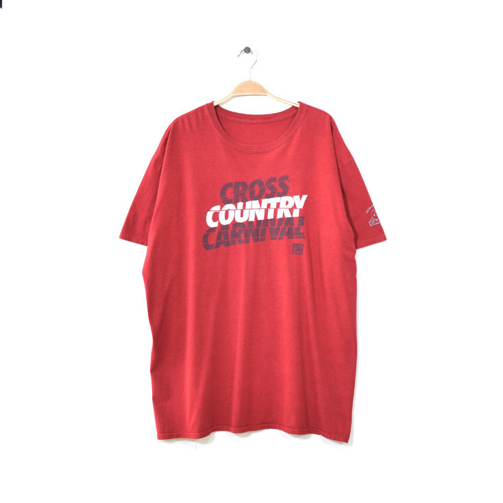 【送料無料】 クロスカントリー カーニバル コットン クルーネック 半袖 オーバーサイズ Tシャツ メンズXL相当 ビッグサイズ 古着 BB0552拍卖