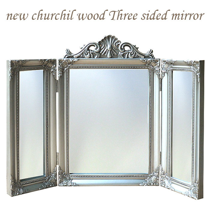 チャーチルウッド スリーサイドミラー 三面鏡 シルバー (AZ25148SV) 置き型 アンティーク装飾 店舗 什器 姫 インテリア アメリカン雑貨拍卖