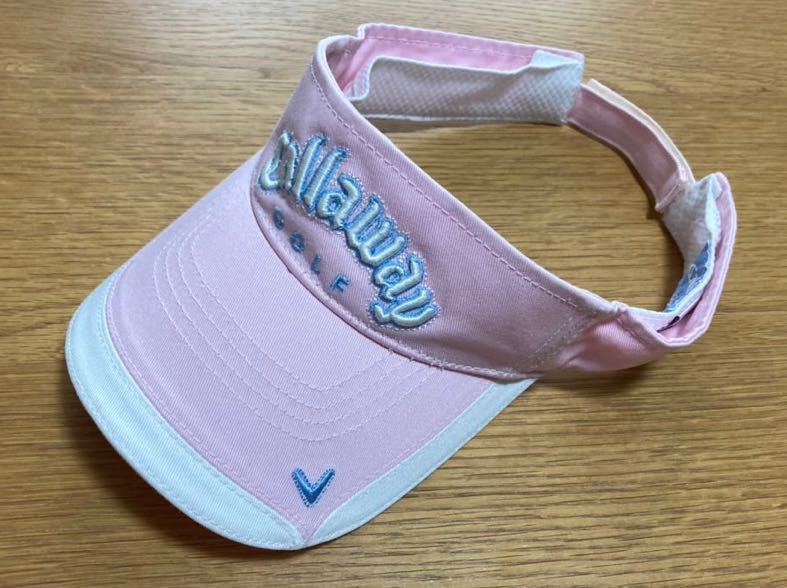 キャロウェイ ゴルフ サンバイザー レディース ピンク × ホワイト拍卖