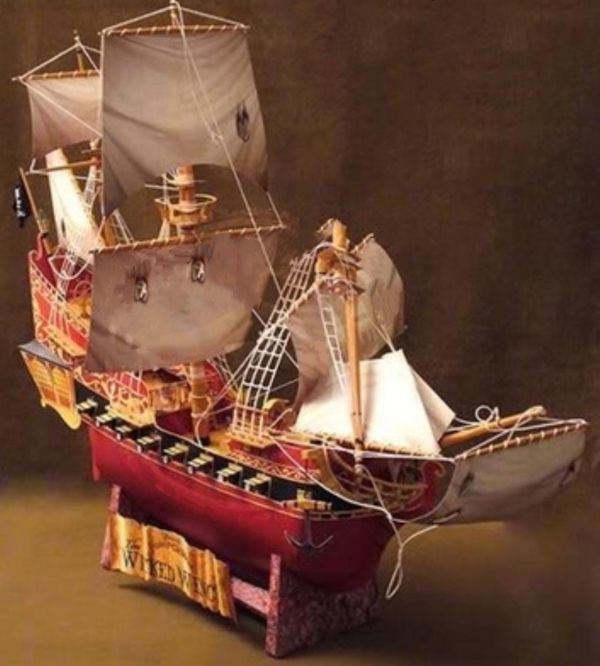 ペーパークラフト 模型 パイレーツオブカリビアン 船B 白 工作 本 冊子 大人 船舶 船拍卖