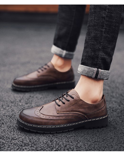 ★NEW★メンズ TL00312-26.0cm/42 カジュアル ウォーキングシューズ スニーカー ブラウン(3色) ウィングチップ拍卖