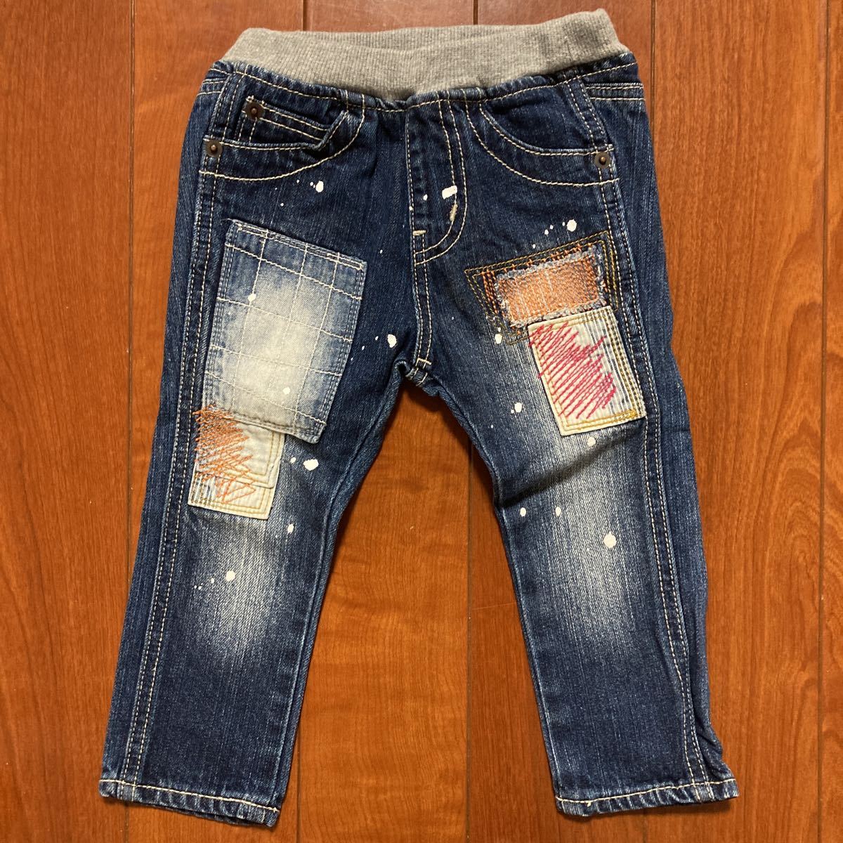 おしゃれ・GO SPROUT・デニム・パンツ・スキニー・ダメージ加工・ウエストゴム・ブルー系・90拍卖