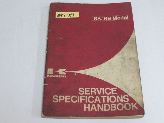 `88.`89 Model SERVICE SPECIFICATIONS HANDBOOK カワサキ 送料無料拍卖