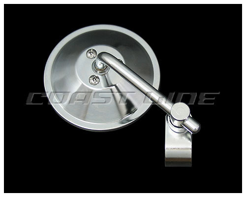 N000003 4in ショートステムラウンドミラー クランプ付き クローム拍卖