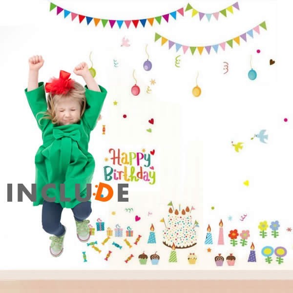 ウォールステッカー ハッピーバースデイ 誕生日 飾り インスタ映え バルーン HAPPY BIRTHDAY 風船 ペーパーファン拍卖