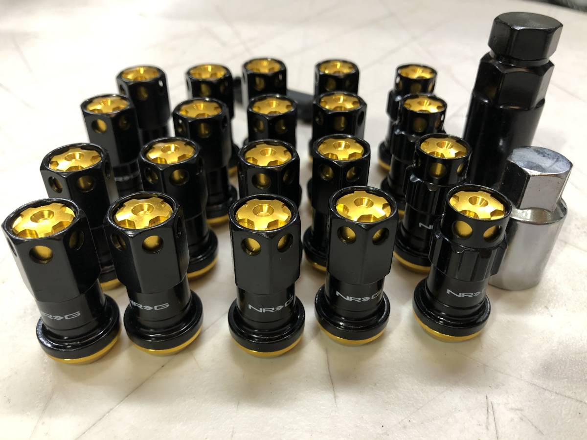 NRG 12x1.5 チューナースタイル ホイールナット 黒/金 20本 USDM STANCE トヨタ ホンダ 正規輸入品 即納 ブラック/ゴールド拍卖