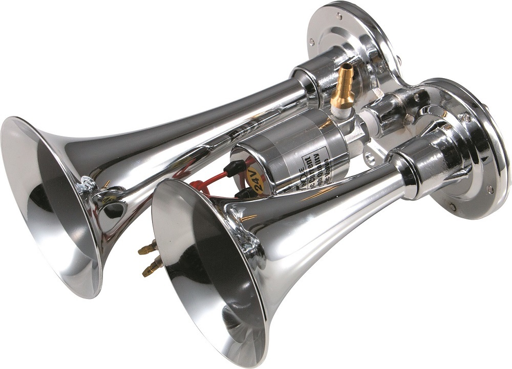 トラック用 ミニ ヤンキーホーン 200mm メッキ 24V 低電流拍卖