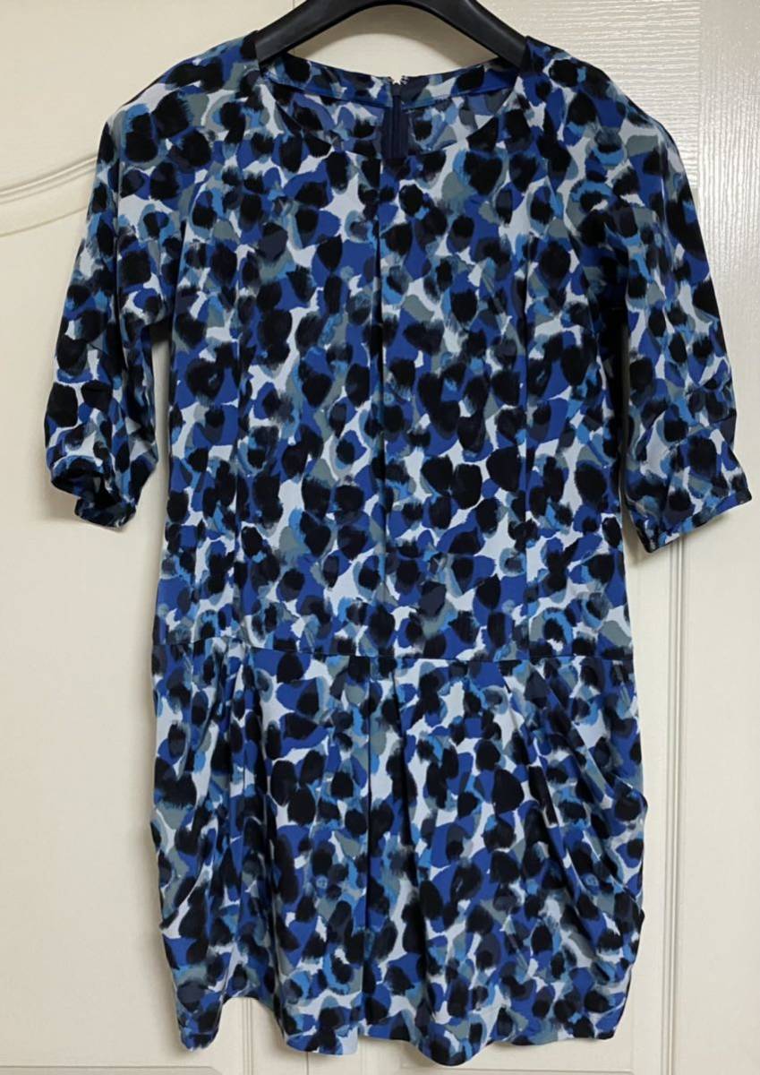 1376☆DESVISIO☆青レオパ柄半袖チュニック☆サイズ40中古拍卖