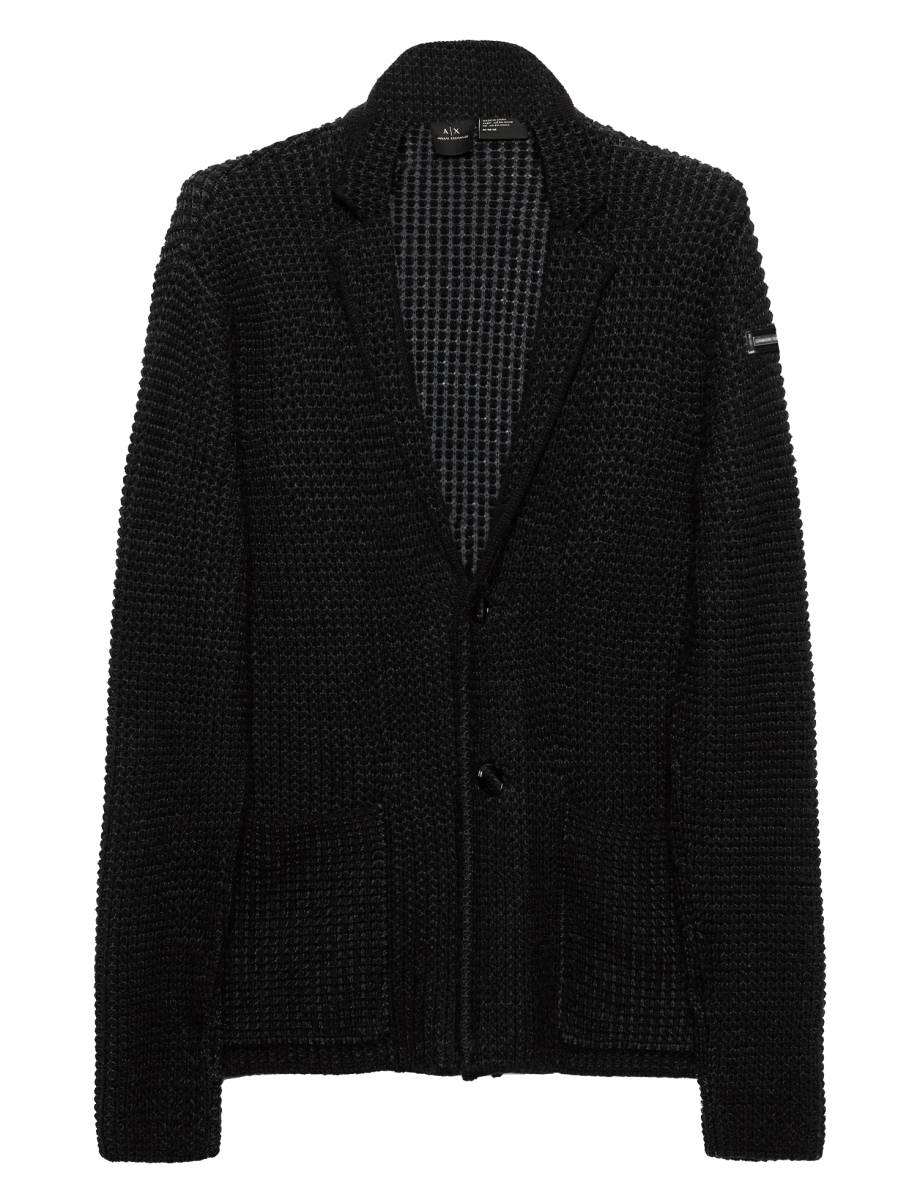 新品未使用 アルマーニ ニットジャケット 黒 ブラック L A/X アルマーニ・エクスチェンジ エンポリオ拍卖