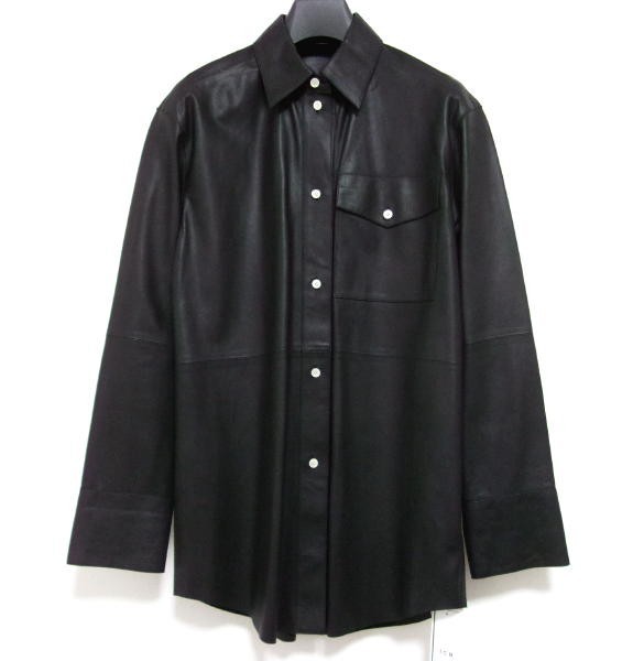 新品★定価11万★ICB★限定レーベル★シャツ型レザージャケット★サイズ6★茅野誉之氏★CINOH チノ★ブラック拍卖