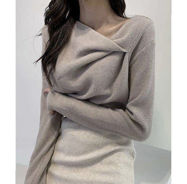 SEU フリーズ素材 イレギュラーネックトップス グレー拍卖