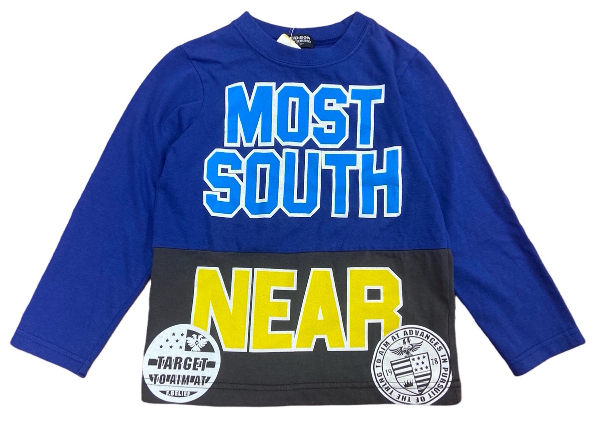 即決 新品タグ付 キッドバウ KID BOW★英字柄 切り替え 長袖Tシャツ★子供 110cm 5-6才 ¥1650拍卖
