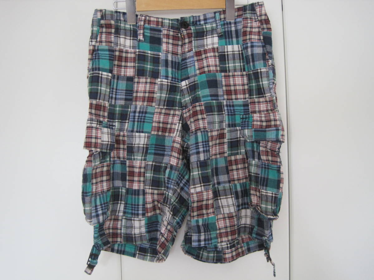 日本製 A VONTADE アボンタージ パッチワーク カーゴショートパンツ ハーフパンツ Sですが大きめです拍卖