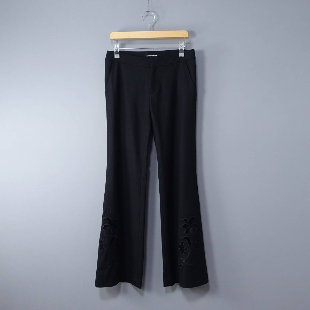 VIVIENNE TAM/ヴィヴィアンタム/ ビビアンタム/0/日本製/ウール混パンツ/ブラック/黒/レディース/ボトムス/刺しゅう入り拍卖