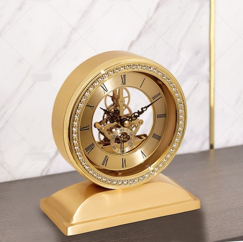 置き時計 機械 黄銅 現代 おしゃれ アンティーク調拍卖