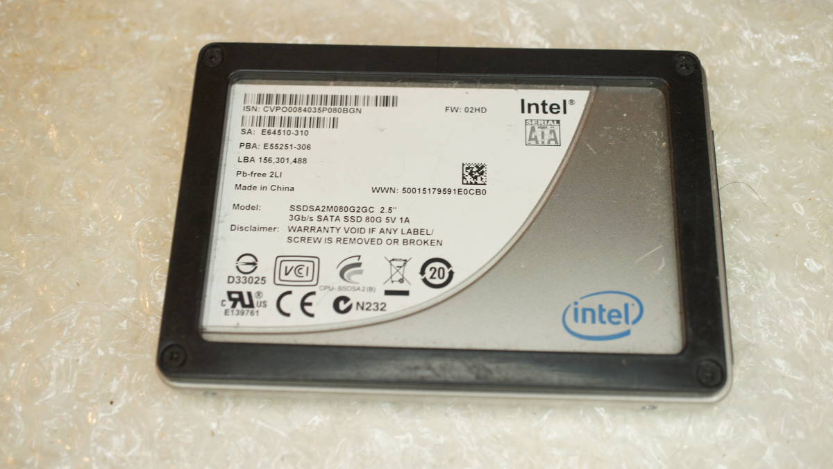 【Intel純正SSD】 SSDSA2M080G2GC拍卖