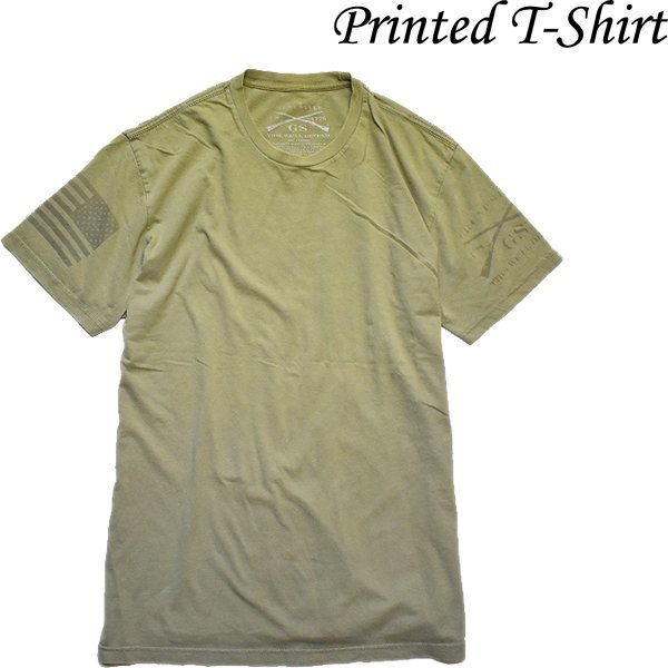 1点物◆くすみカラー星条旗フラッグ袖プリントTシャツ古着メンズMLレディースOKアメカジブランド90sストリート/スポーツMixオリーブ994200拍卖