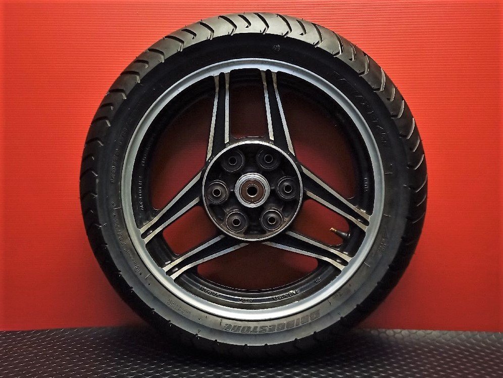 160【評価A】 VF750 RC07 セイバー 純正 リア ホイール MT3.00×17 タイヤ 山1分 MT3.00×17 140170-17M/C 66H K9701 PAD1206拍卖