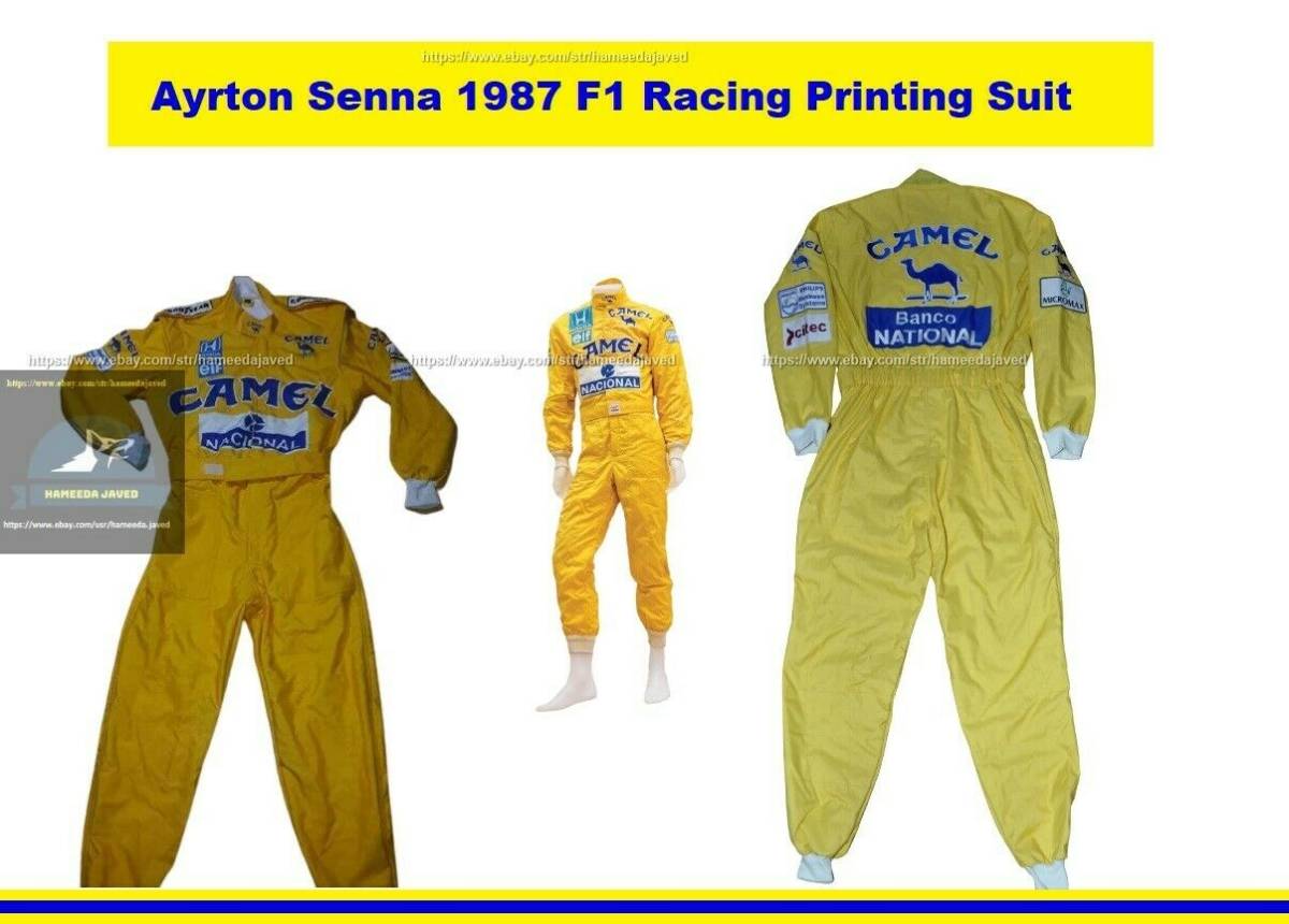 海外 送料込み 高品質 アイルトン・セナ F1 1987 Ayrton Senna F1 Racing Suit サイズ各種 レプリカ 497拍卖
