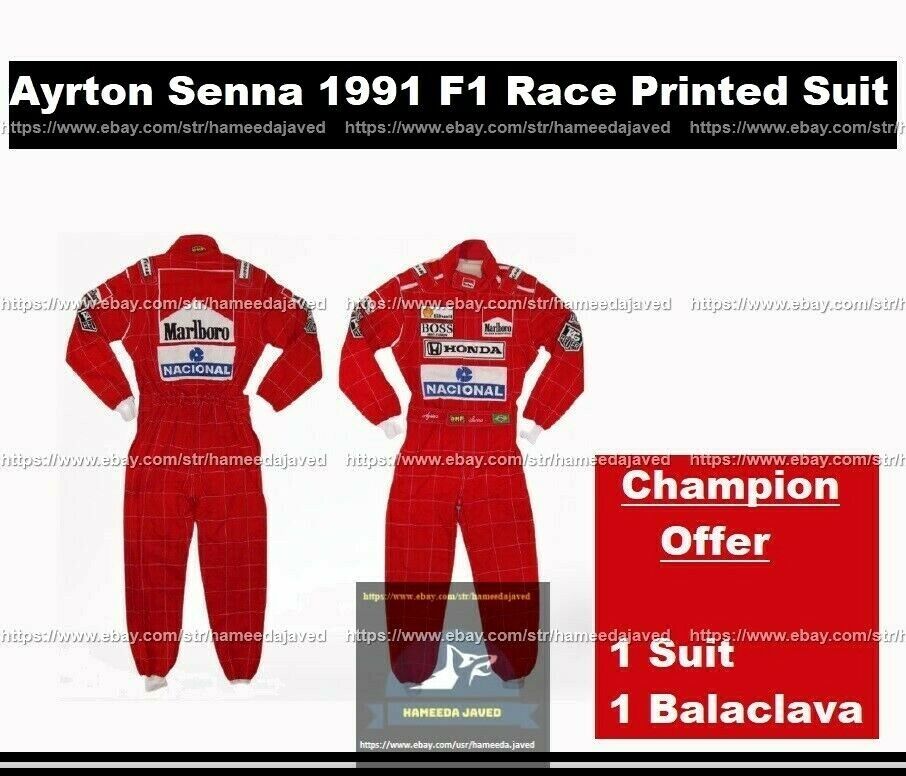 海外 送料込み 高品質 アイルトン・セナ F1 1991 Ayrton Senna F1 Racing Suit サイズ各種 レプリカ 494拍卖